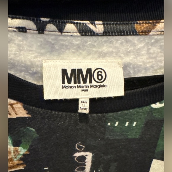 MM6 Maison Martin Margiela Black and Green Graphic Top - Picture 3 of 3